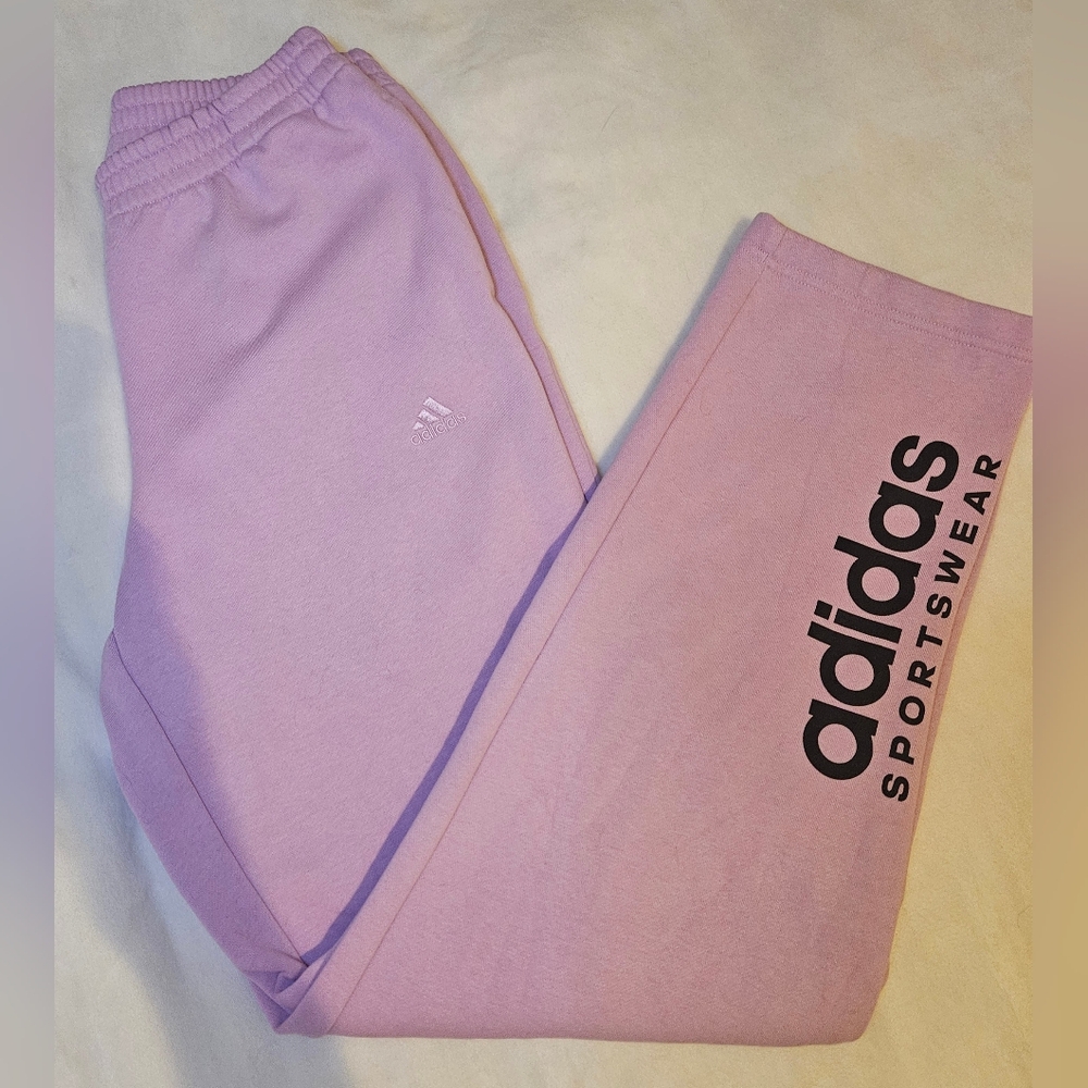 Adidas Youth Lavender Joggers. Large Fit. Size XL. Fleece Lining.
